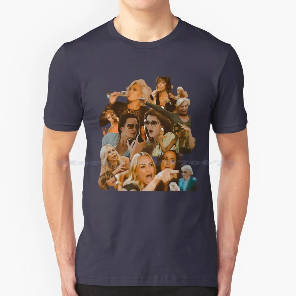 Real Housewives Collage T Shirt 100% Cotone Tee Lisa Rinna Real Householders Of Beverly Hills Rhobh Ika Jane Lisa Vanderpump