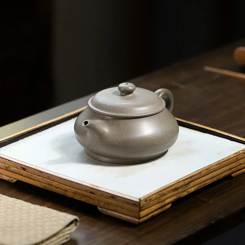 

220ml Yixing Purple Clay Teapots Raw Ore Bluish Mud Tea Pot Handmade Beauty Kettle Zisha Tea Set Customized Authentic Gifts