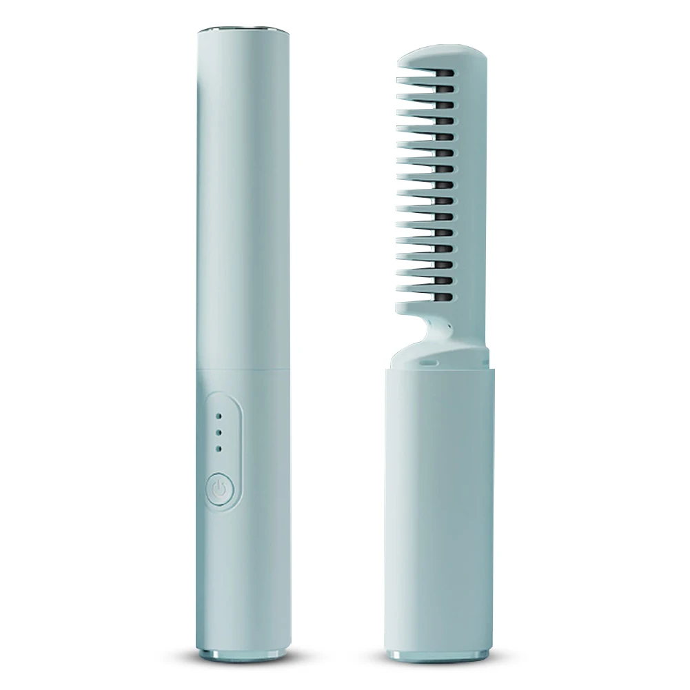 Personal Care Multifunctional Hairstyle Brush USB Rechargeable Mini Hair Straightener Curling Iron for Travel