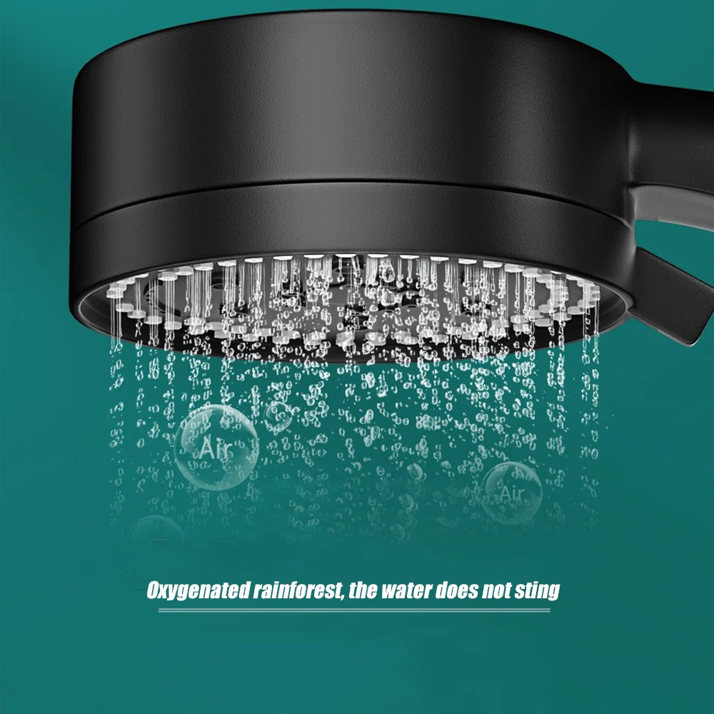 Shower Head Shower Nozzle 8 Modes High-Pressure Shower Head Fall Resistance Black Handheld Showerhead Water Saving Bathroom Shower Accessories