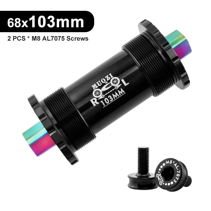 Hanlintk Cuscinetto interno per bicicletta BSA 68 mm, cuscinetto interno quadrato per albero motore quadrato, telaio da 68 mm, accessori per bicicletta con viti impermeabili (120 mm