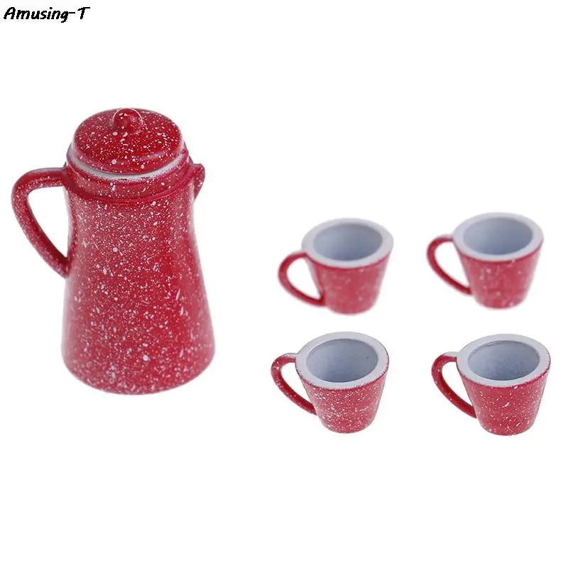 1/12 Kaffee Tee Deckel Topf Puppenhaus Miniatur Porzellan Kessel Tassen Set so tun, als spielen beste Geschenk Mädchen Puppe Küche klassisches Spielzeug