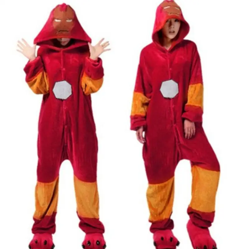 

Unisex Adult Onesie Pajama Flannel Hero Costume Cute Halloween Costume for Dress Up Party Role Playing Themed Parties