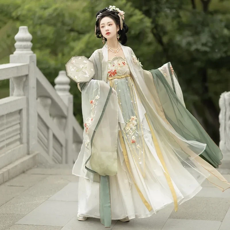 Long Sleeve Lace Boho Kimono Wedding Dress Chinese Hanfu Women's Dress Tops  Skirt Hem 3m/6m
