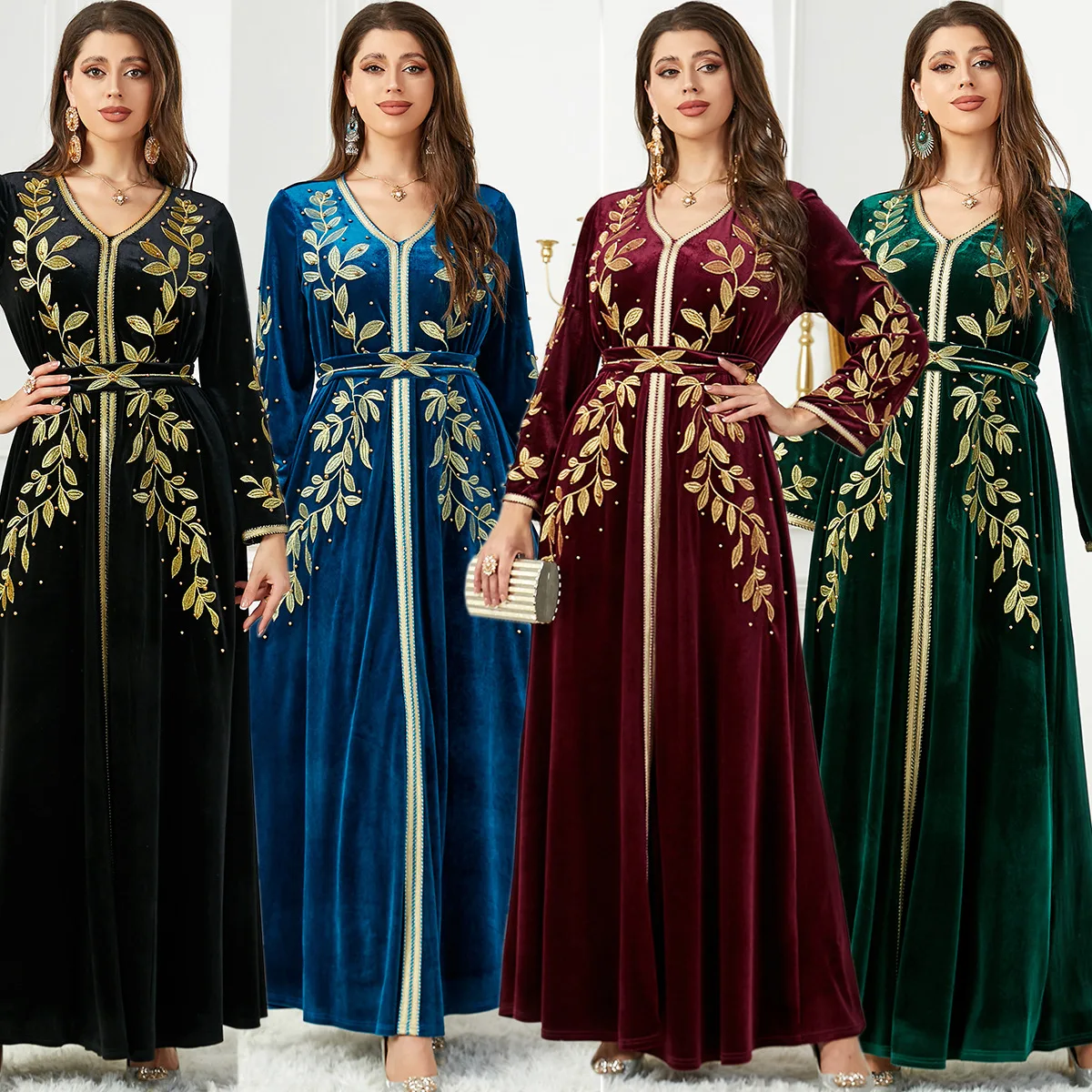 middle-east-dubai-fall-and-winter-embroidered-beaded-velvet-dress-arabian-women-evening-dress-long-sleeves-elegant-robe-abaya
