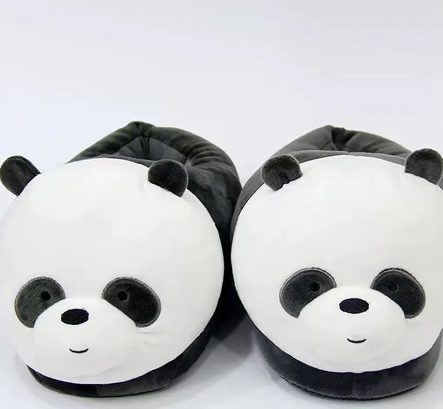 Ladies Cute Animals Plush Warm Furry Shoes Couple Home Bedroom Fuzzy Slipers Bear Men Sliders Winter Indoor Panda Women Slippers 6