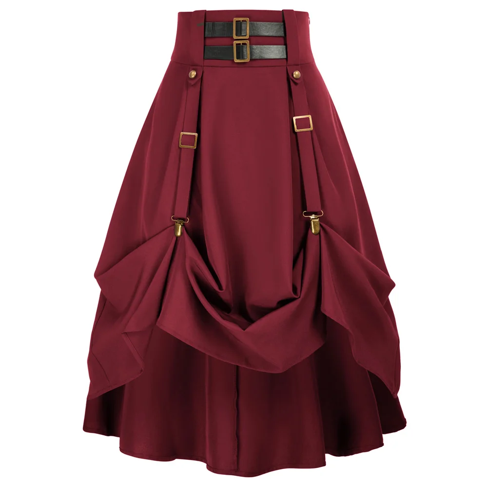 SD Women Renaissance Skirt Elastic High Waist Length Adjustable A-Line Vintage Skirt Y2K Ladies Vintage Fashion Female Clothes