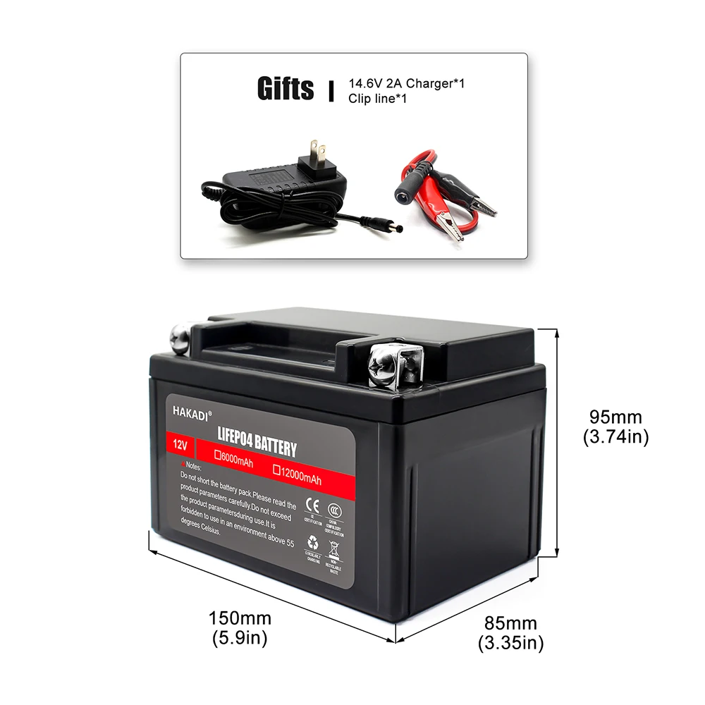 12V 12Ah LiFePO4 Lithium Iron Phosphate Deep Cycle Battery