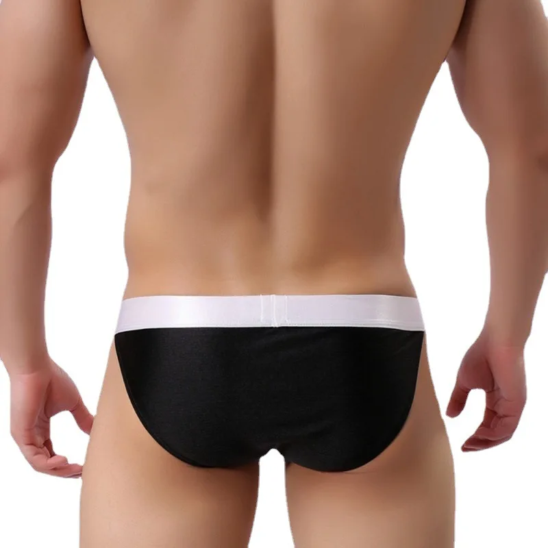 Men's underwear simple brushed bright nylon elastic men's high fork briefs sissy panties  sexy underwear men