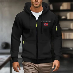 Unisex Retro Oversized Fleece Zipper Hoodie - XXXL (Black)