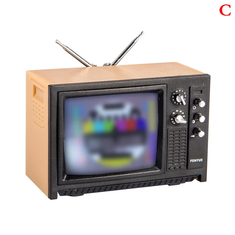 1pc Mini Furniture Lamp Radio Television Kitchen equipment For Children Gift Retro Dollhouse Decoration 6