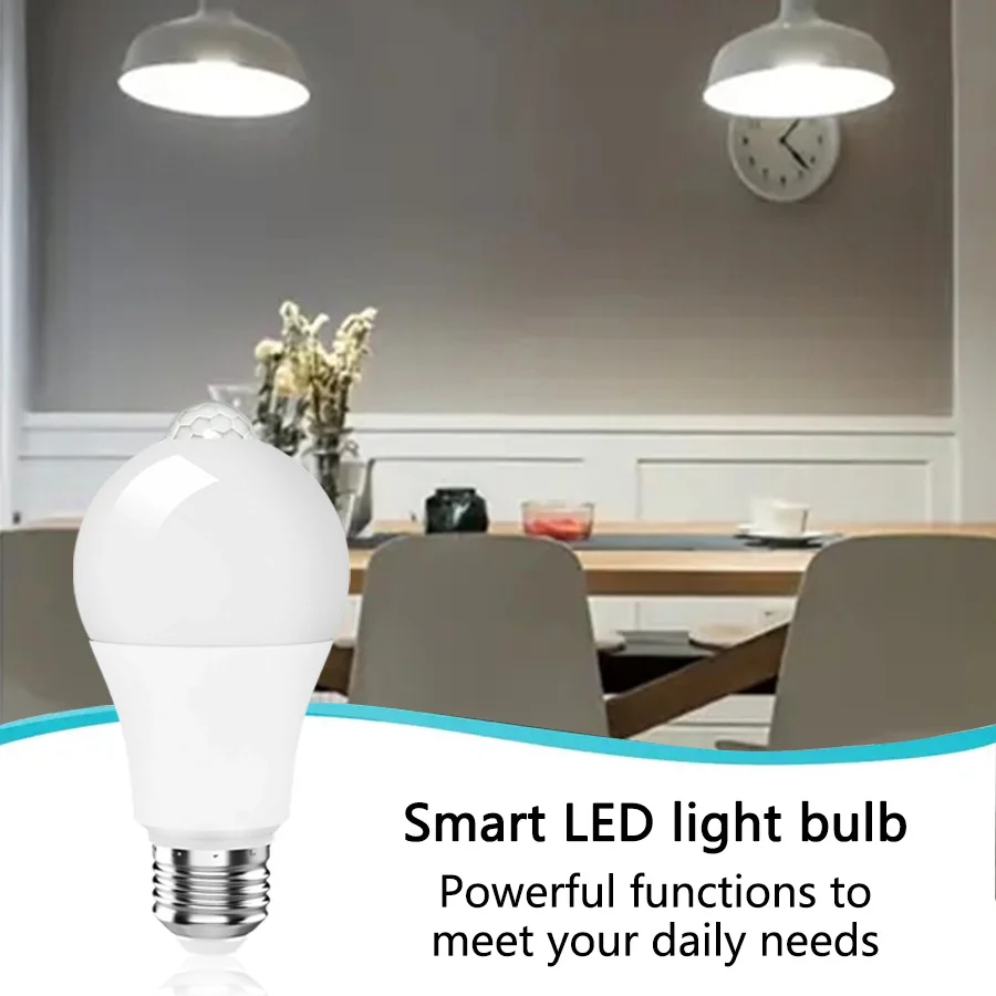 E27 B22 85-265V PIR 모션 센서 전구 12W 15W 18W 20W IP42 Led 램프 황혼 새벽 계단 통로 복도 비상 거실