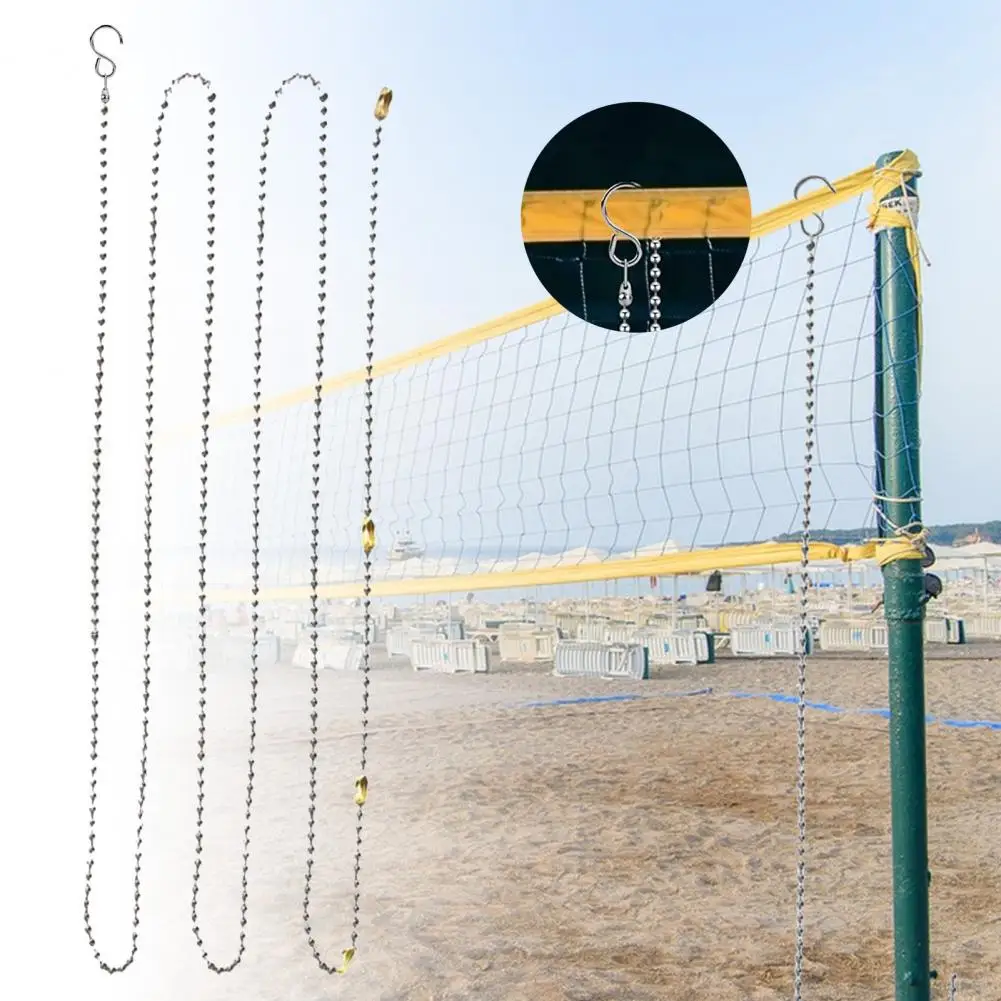 2 Pcs Height Chains With Hooks Accurate Appropriate Length Measuring Non-corrosive Volleyball Net Referee Training Equipment