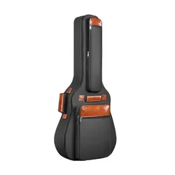 Deluxe Waterproof Acoustic Guitar Gig Bag - 41 Thickened Oxford Nylon with Dual Straps and Cotton Padding (Black)