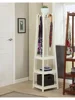 Coat Rack with 3-Tier Storage Shelves, white Finish 1