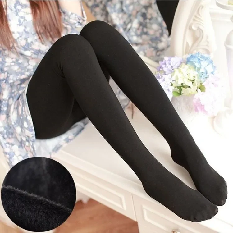 Women Winter Leggings Warm Leggins High Waist Solid Color Velvet Women Thickened Velvet Leggings St