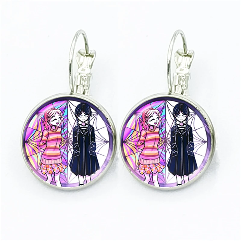 Nevermore Enid Day Glass Gem Addams Sinclair French Hook Orecchino Per Le Donne Girl Gift Drop Earring Accessori Regalo