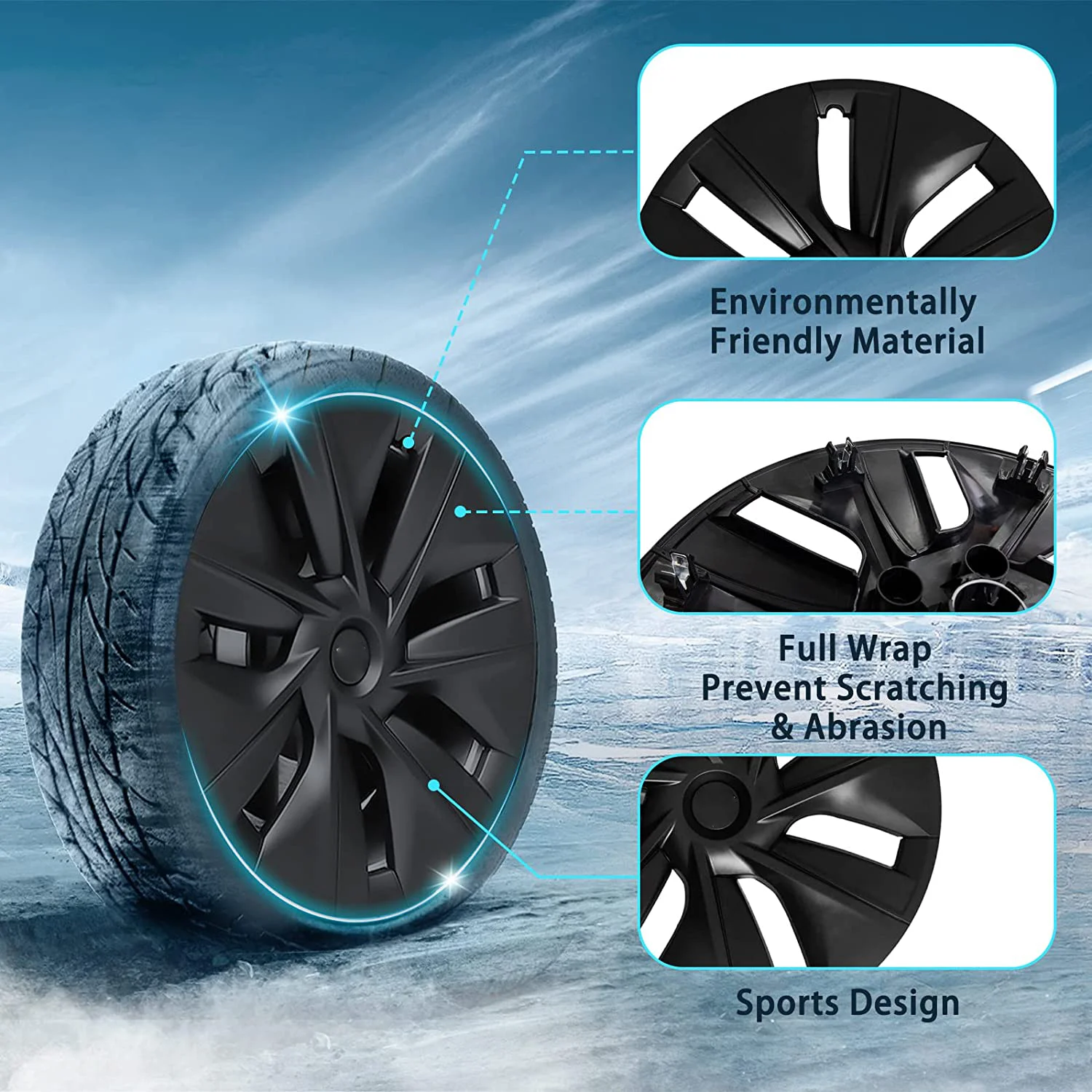 Enjoliveur d'enjoliveur de roue rétro pour roues Tesla Model Y 19'' Gemini  (4 PCS) – TESLAUNCH