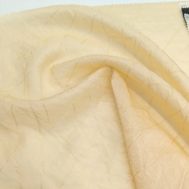 YH-3562 Spring Summer Thin Semi-Transparent Lyocell Nylon Shiny Thread Line Fabric Shirt Dress Fabric Sportswear Material
