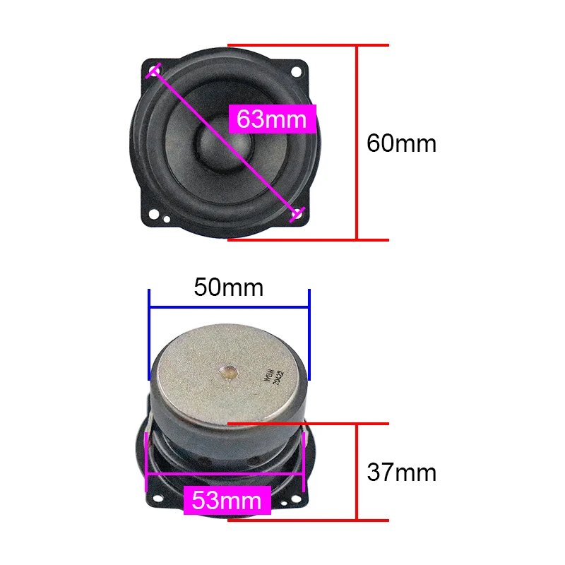 GHXAMP High quality Speaker 2.25 inch 60mm full frequency speaker large magnet 4ohm 10W 2pcs