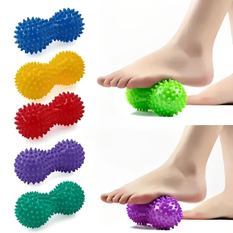 Foot Massager Peanut Massage Spiky Ball Training Grip Muscle Pain Stress Relaxation Roller Myofascial Balls for Plantar Fasc 1Pc