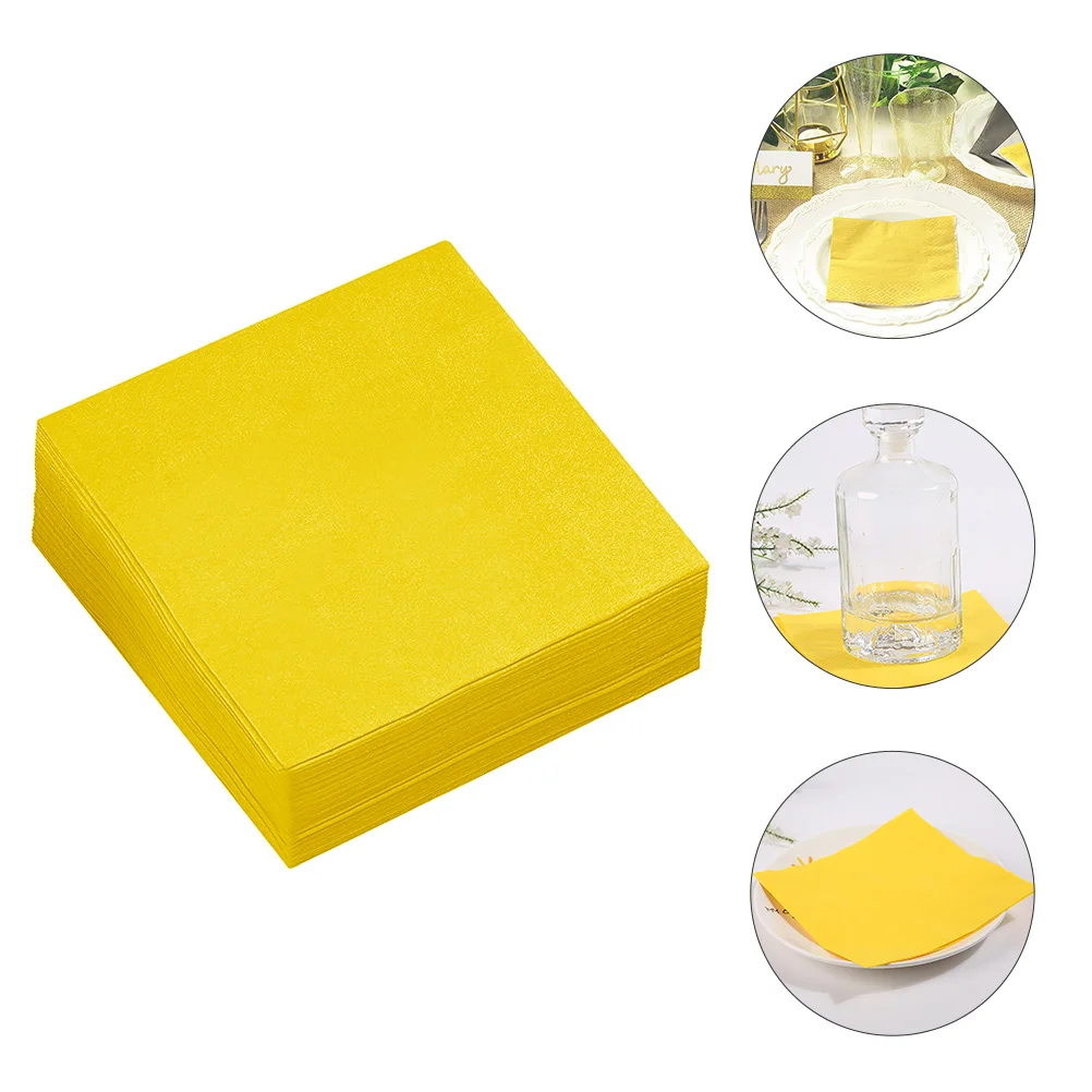 80 Pcs Colored Napkins Raw Pulp Wood Paper Disposable Tissues Birthday Party Supplies Decorations Banquet Dining Table Napkin