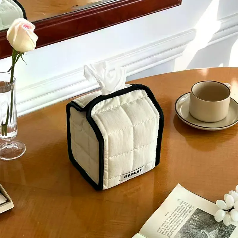Tissue Paper Storage Box Space-saving Round Square Roll Paper Tissue Case Table Decor Tissue Bag Living Room Storage Napkin
