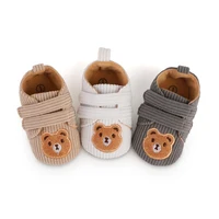 0-18M Baby Girls Boys Casual Sneaker Spring Autumn Anti-Slip PVC Sole Bear Embroidery Infant Toddler Shoes 2