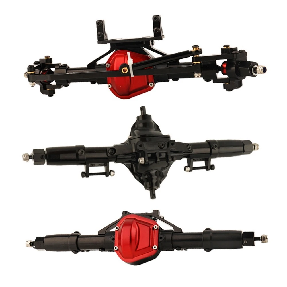 

Metal Front Intermediate Rear Axle Set for Axial SCX10 90021 90027 90028 6X6 6WD 1/10 RC Crawler Car Parts,Black