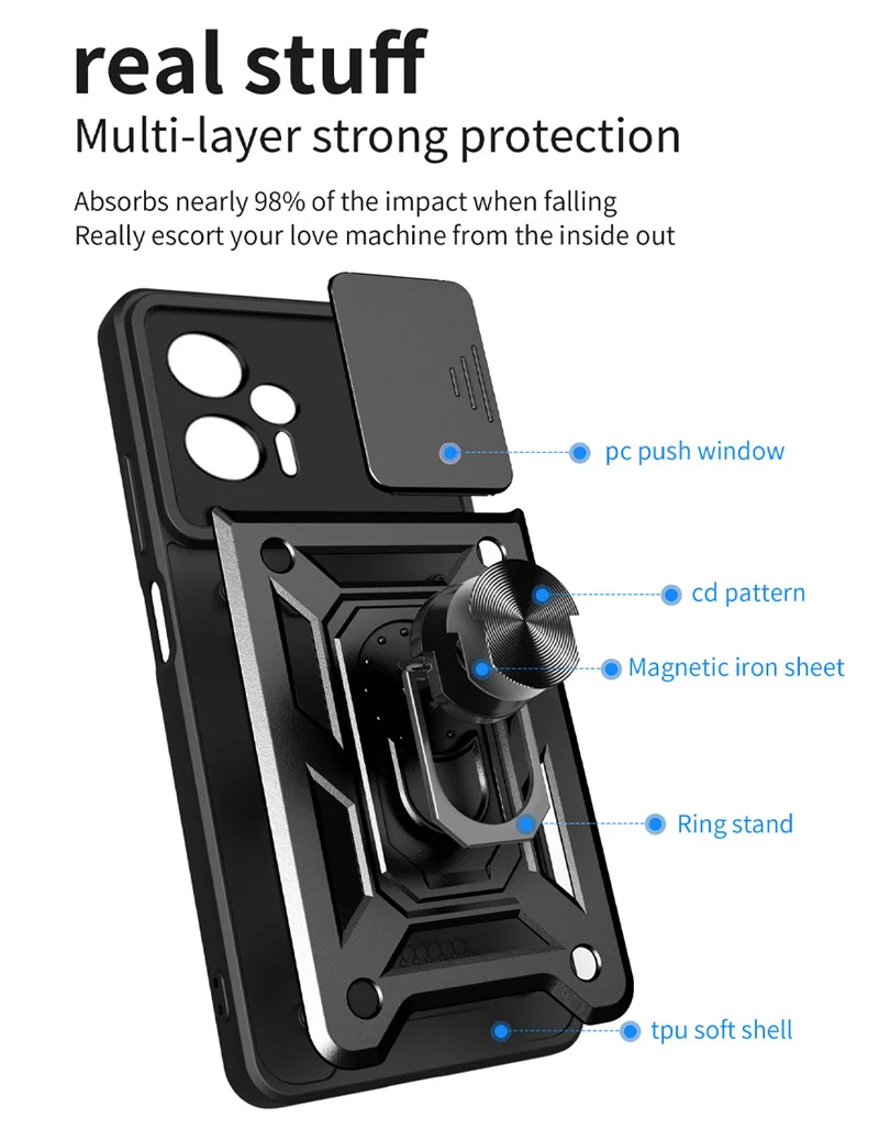 For Xiaomi Poco X4 GT 5G Case Shockproof Magnetic Ring Stand Holder Armor Cases For Poxo Poko Little X 4 GT X4GT PocoX4GT Cover 6