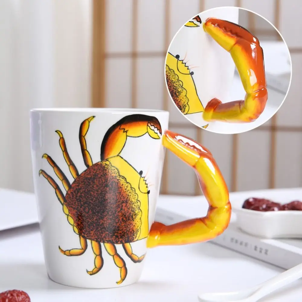 400ML Capacity 3D Animal Coffee Mug 3D Animal Shape Handle Comfortable Grip Animal Shape Ceramic Cup Anti-scald Heat Resistant