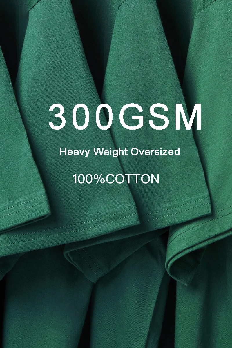 DIY Custom Your Logo 300gsm Hgn-End Quality Oversized Heavy Weight 100% Cotton T-shirt for Men Short Sleeve Tee Solid Color