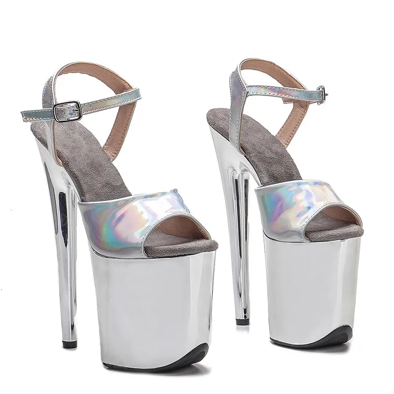 

LAIJIANJINXIA New 20CM/8inches PU Upper Fashion Sexy Exotic High Heel Platform Party Women Sandals Pole Dance Shoes 127