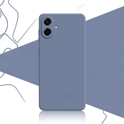 Luxury Soft Square Liquid Silicone Armor Cellphone Case Cover - Galaxy M07 4G (Gray)