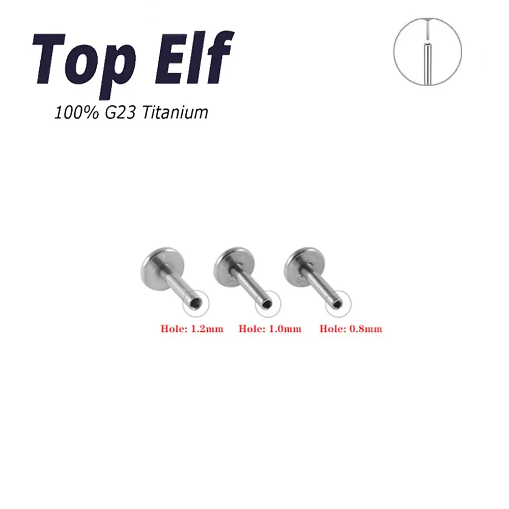 G23 티타늄 피어싱 나사없는 귀걸이 바, 코 피어싱, 이주 나선, 고급 주얼리, 16G, 10 개, 50 개, 100 개
