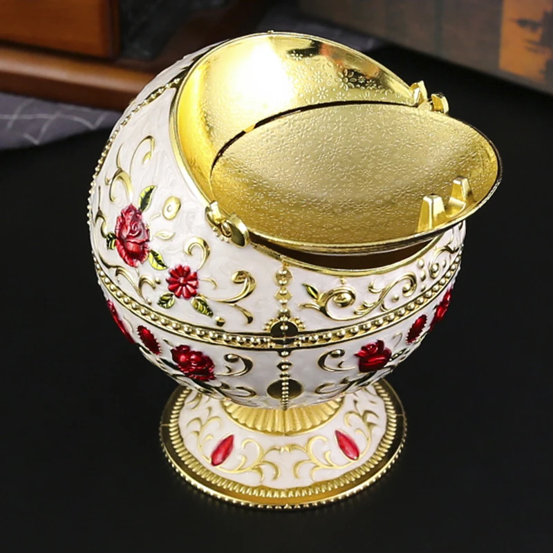 1 globe shaped metal ashtray dust resistant design cover suitable for living rooms office desktops