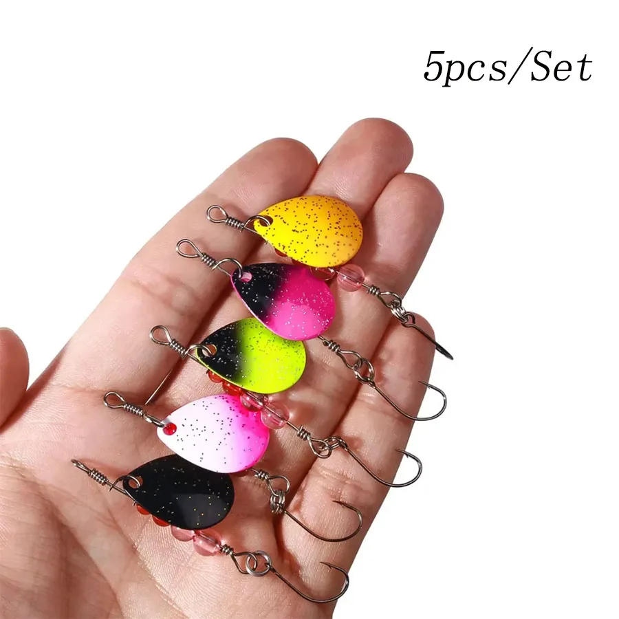 Spoon Lure Set 5pcs/Set Fishing Metal Bait For Lake Sea Carp Bass Wobbler Small Mini Spinner Trout Jig Hard Box Kit Accessories fishing lure