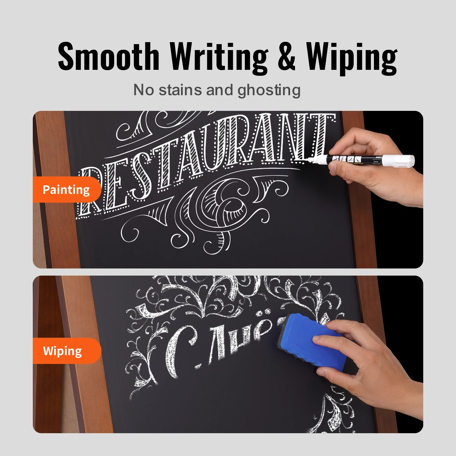 VEVOR 20"x40" A Frame Chalkboard Sign Double-Sided Magnetic Board Chalkboard Menu Board for Restaurants, Caf&eacute;s, Weddings