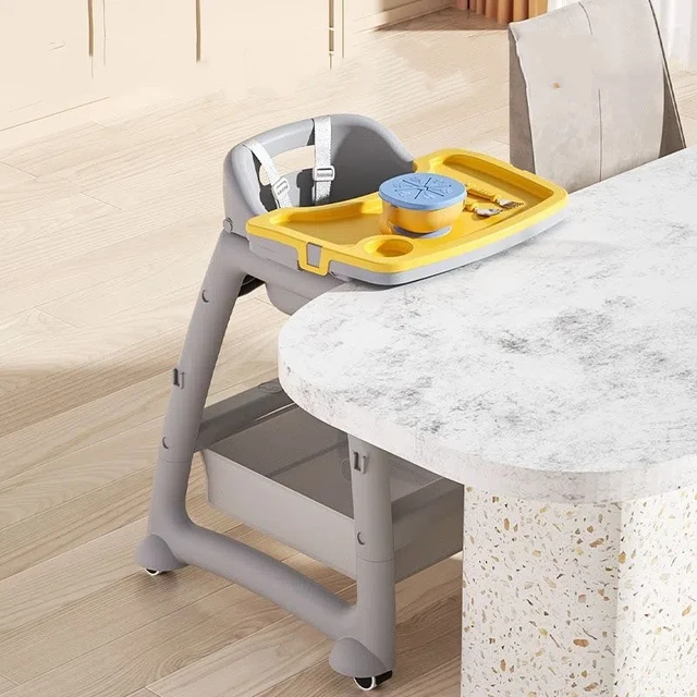 6-in-1 Adjustable Baby High Chair  Convertible Dining Seat with Removable Tray Design & Safety Harness for Home & Restaurant Use 4