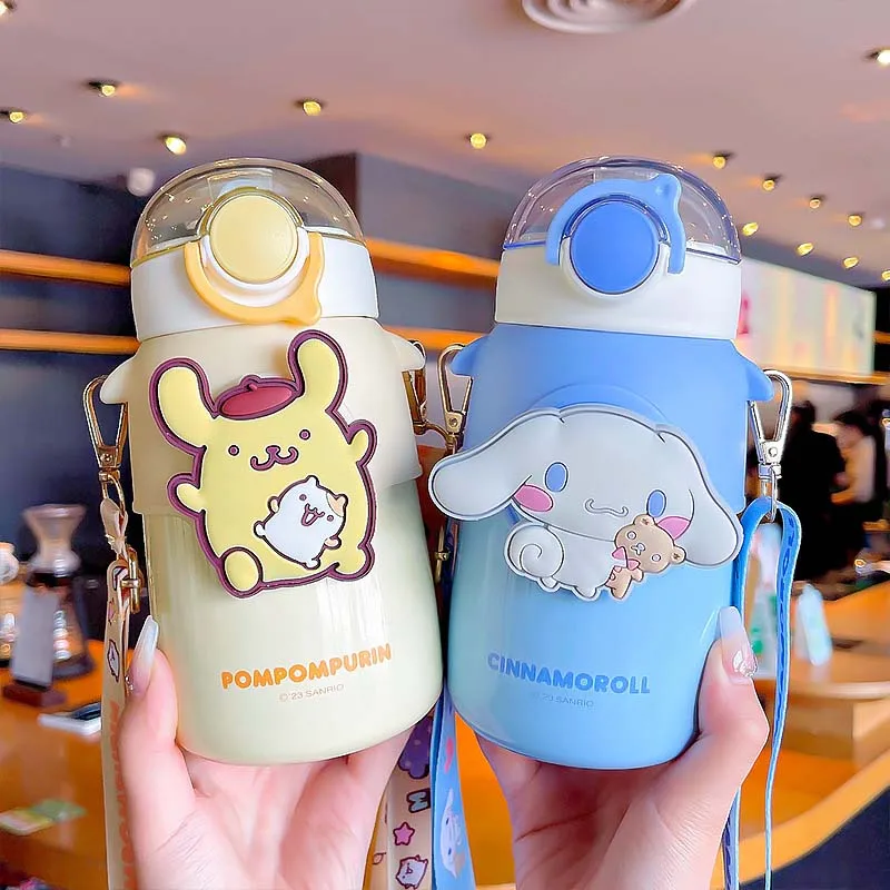 Sanrio Bottiglia D'Acqua My Melody Kuromi Cinnamoroll Pochacco Cartoon Girl Heart Coffee Cold Drink Cup Milk Thermal Cup Girl Gift