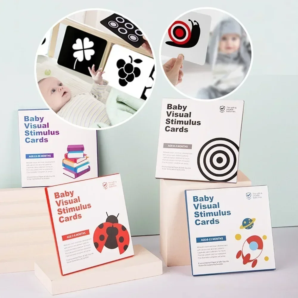 Baby Visual Stimulation Card Montessori Toys Black and White High Contrast Flash Cards Learning Educational Toys for Baby Gifts 3