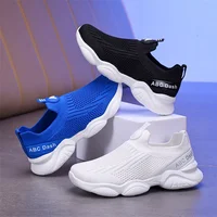 Nouveaux enfants chaussures décontractées respirant tricot baskets pour enfants sans lacet chaussures de course garçons léger confortable chaussures de marche 1