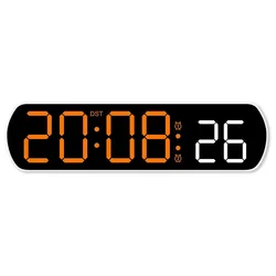 Voice Activated LED Multifunction Digital Alarm Clock with Temperature & Date Display (Orange)
