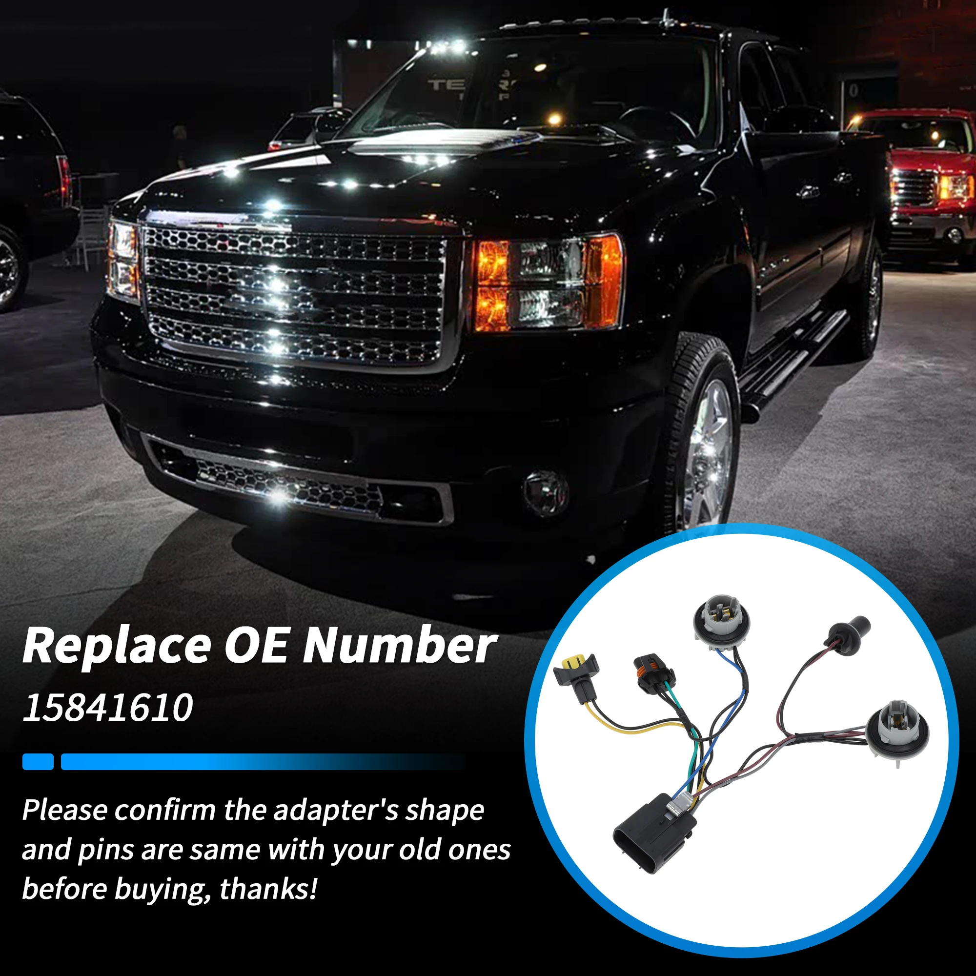 X Autohaux 헤드라이트 배선 GMC 시에라 1500 2500HD 3500HD 2007-2013용 No.15841610