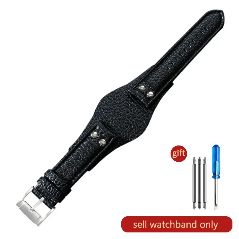 Breathable Skin Friendly Genuine Cowhide Leather Watchband – Waterproof 22mm Strap