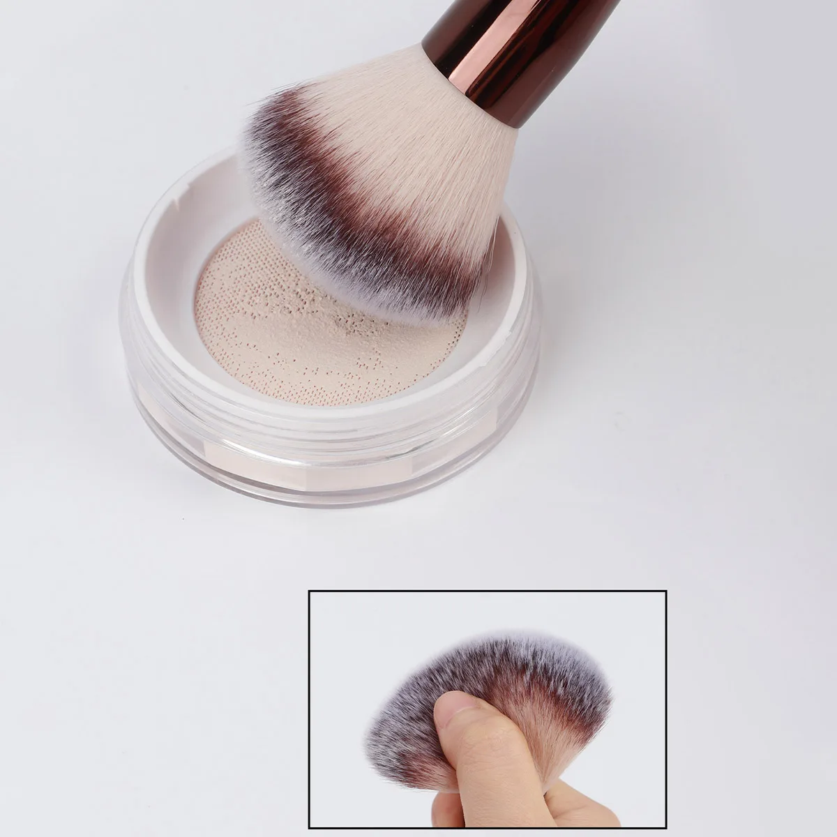 3-in-1-Doppelkopf-Make-up-Pinsel mit weichen Borsten: Foundation-Pinsel, Rouge-Pinsel, BB-Cream-Pinsel, tragbares Make-up-Werkzeug_voghion.com