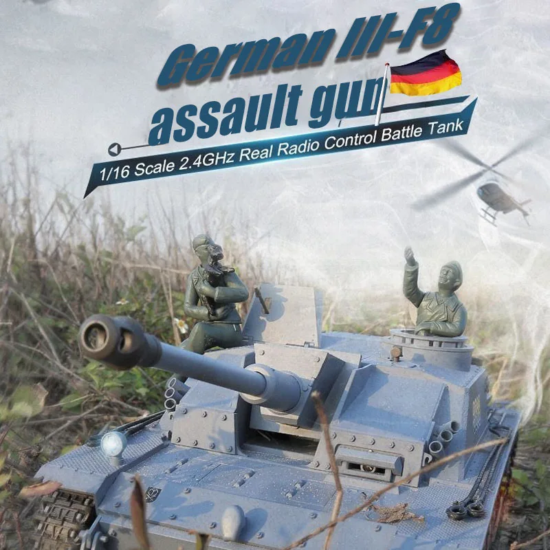 Henglong Remote-controlled Tank 3868 Military Battle Model 1/16 German Iii-f8 Assault Gun Boy Gift Toy 2