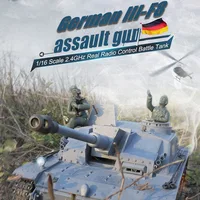 Henglong Remote-controlled Tank 3868 Military Battle Model 1/16 German Iii-f8 Assault Gun Boy Gift Toy 2