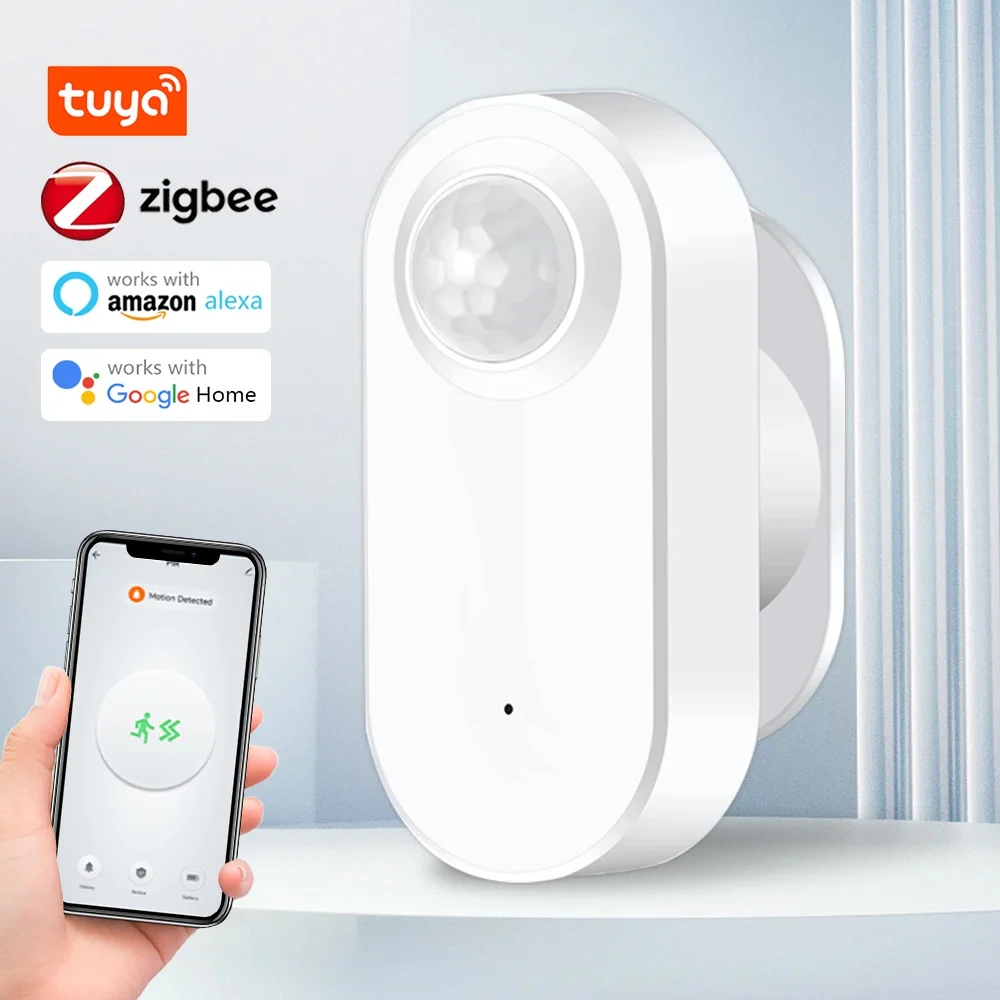 Motion Sensor Tuya ZigBee Smart Human PIR Movement Security Alarm Smart Life App Remote Works With Alexa Google Home