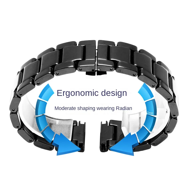 Elegant Pearl Ceramic Watch Strap Bracelet - Multiple Sizes Available